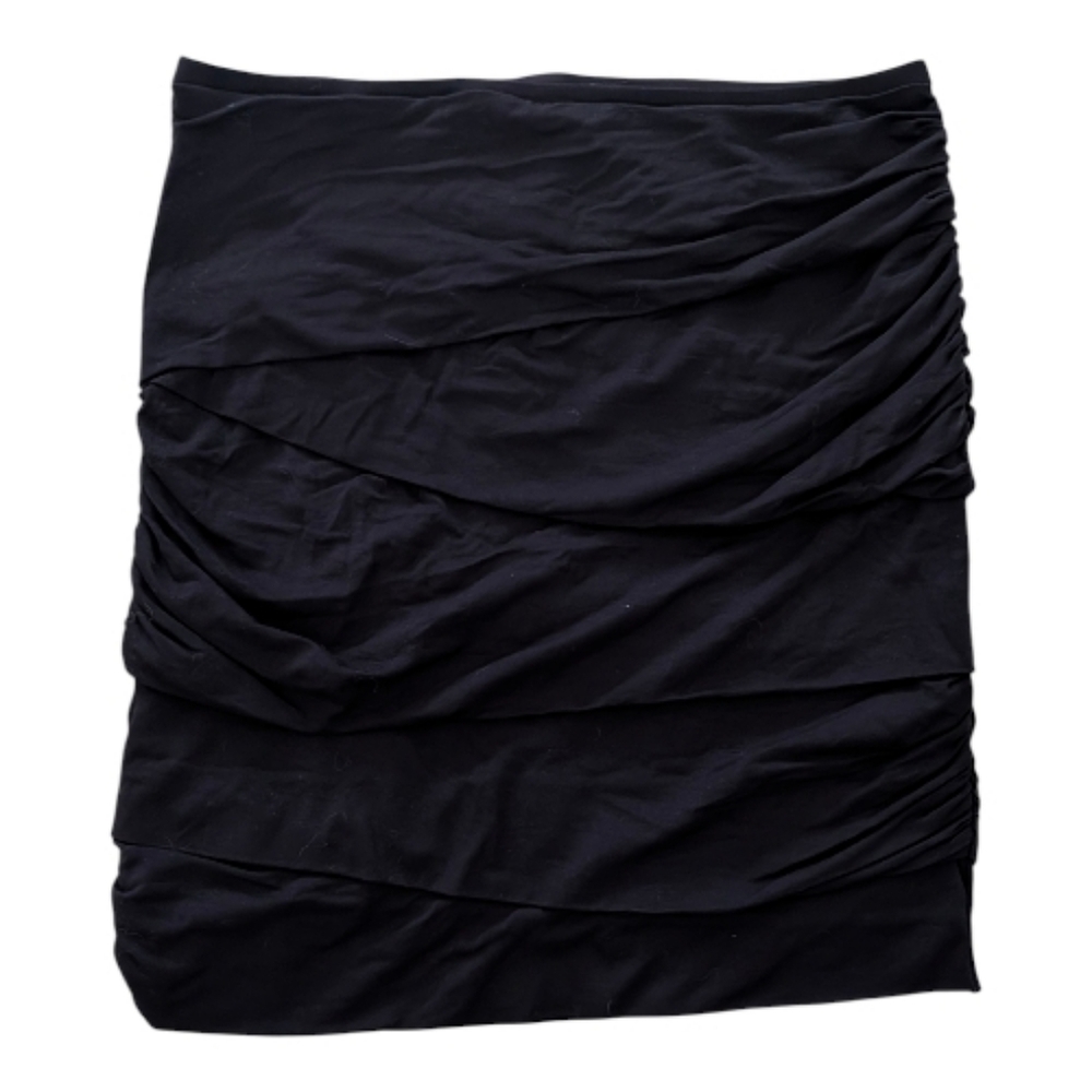 Max Studio Black Tiered Stretch Mini Skirt Size Large New